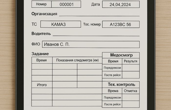электронный путевой лист
